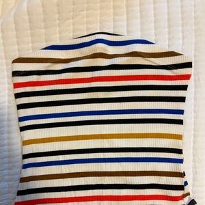 Ribbed striped bodysuit